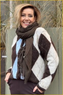 INUZ SELECT-Vest ruit Mila maron-SEL250019