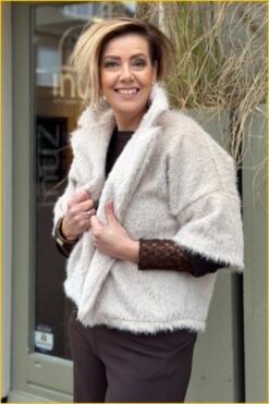 INUZ- Blazer FR bont beige-INU250315