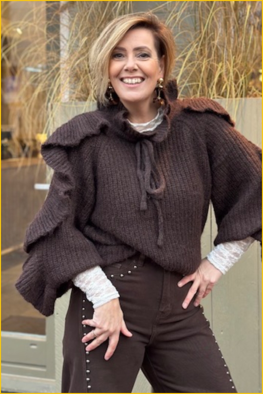 INUZ SELECT- Trui Emma bruin-SEL260014 INUZ SELECT- Trui Emma bruin-SEL260014